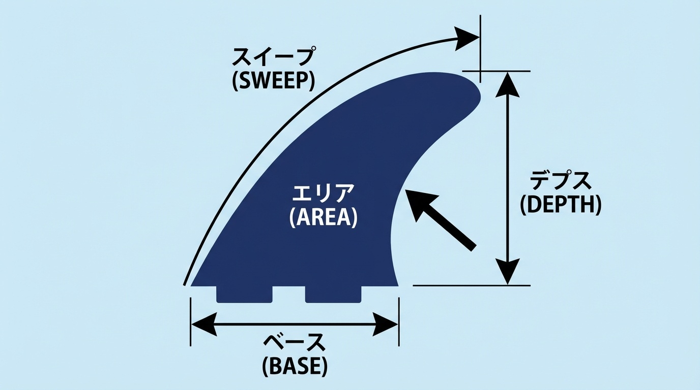 フィンの各部位図解